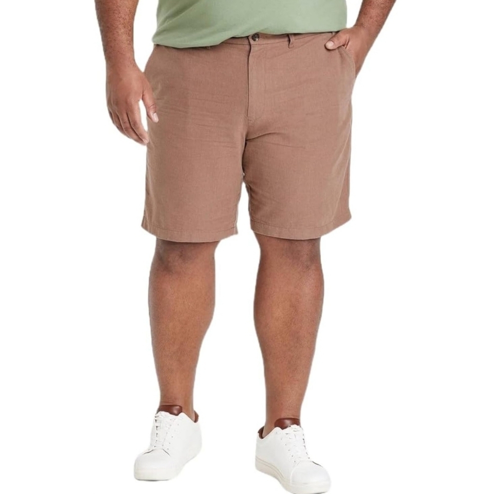 NEW Goodfellow & Co. The Every Wear 9.0  Inseam Brown Flat Front Chino Shorts